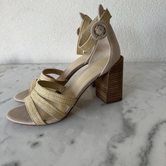 J.McLaughlin Natural Block Heeled Sandals Size 8.5 - Picture 3 of 8